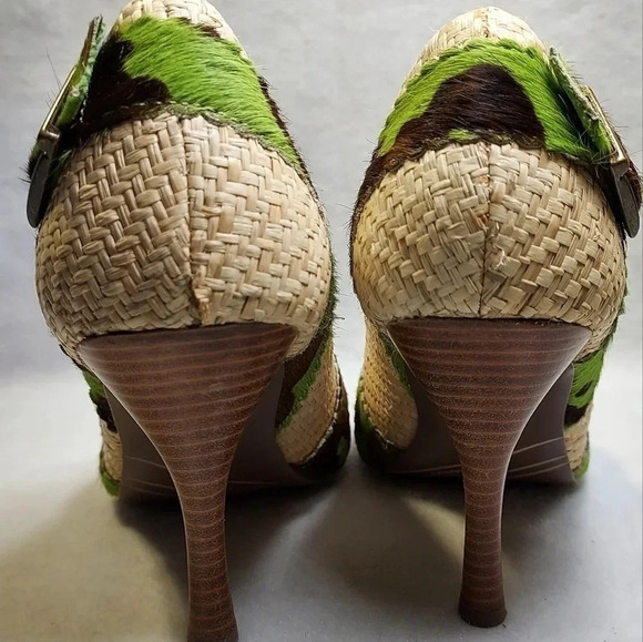 Naughty Monkey Green & Brown Size 10 Out Of Line 3 pump - Picture 2 of 12